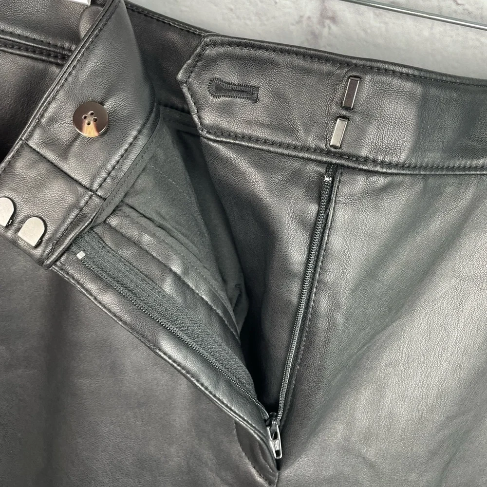 Ann Taylor High Waisted Faux Leather Black Pants Size 10 New! - Picture 6 of 7